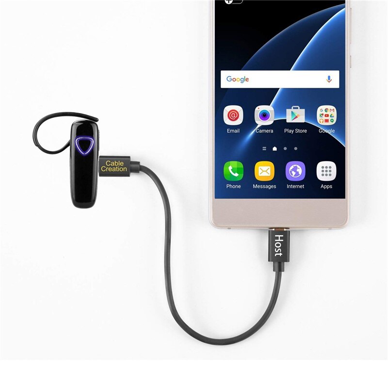 USB C naar Micro USB Kabel, Opgerolde USB Type C naar Micro B OTG Kabel, compatibel Pixel XL 2, Type C &amp; Micro-B Apparaten,