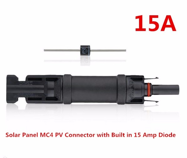 1 pcs/lot Solar Panel MC4 PV Connector with Built in 15 Amp Diode