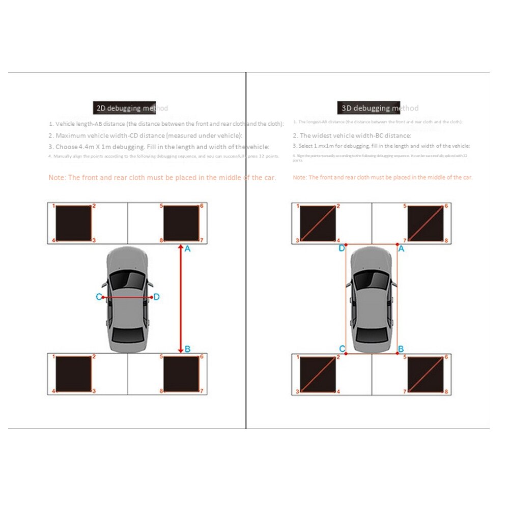 2D/3D Universal Calibration Cloth Special for 360 Degree Surround 2D Bird View System Easy Inatll Debugging Clothes