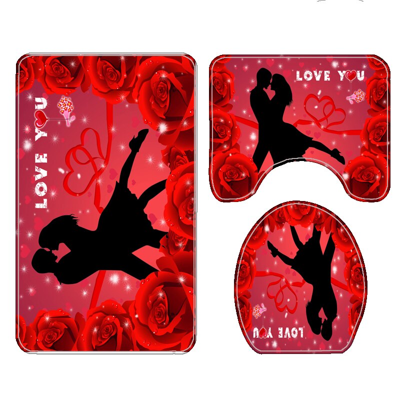 1 ensemble de tapis de douche à motif de fleurs, tapis antidérapants pour salle de bain, toilettes, bain