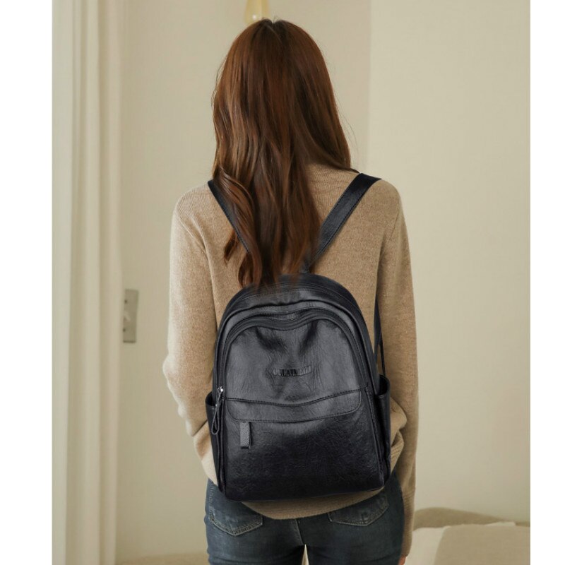 Las mujeres de Simple remache mochila Colegio viento mochila para chicas adolescentes mujer bolsa de la escuela mochila mujeres mochila
