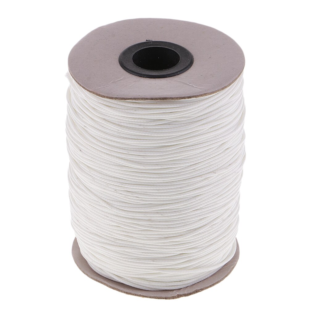 170 Meters 1mm Jewelry Making Beading Crafting Macrame Waxed Cotton Cord Thread: White