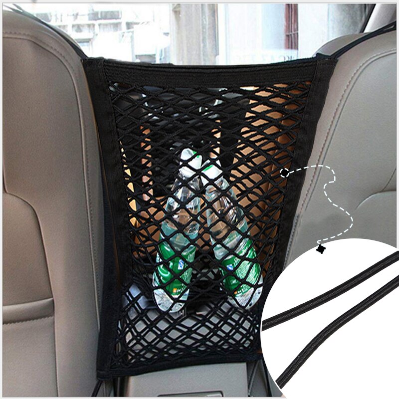 Elastic Car Pet Barrier Mesh Isolation Backseat Mesh Car Back Seat Safety Travel Dog Car Divider Net with Adjusting Rope Hook