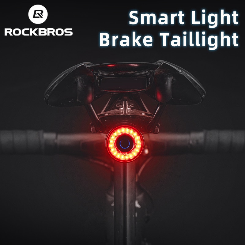 Rockbros Fiets Achterlicht Mtb Racefiets Night Fietsen Achterlicht Smart Rem Sensor Waarschuwingslampje Waterdicht Fietsaccessoires
