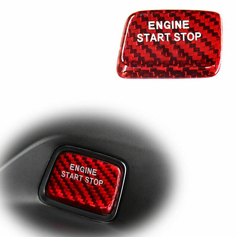 Carbon Fiber Engine Ignition Start Stop Push Button Cover Trim Sticker for Chevrolet Chevy Camaro