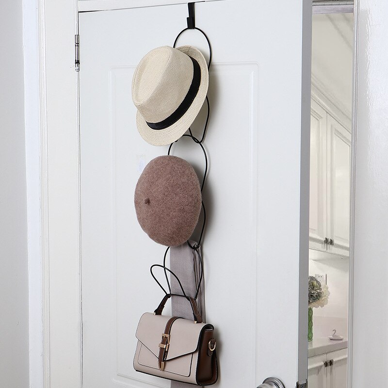 81*9Cm 5 Pack Opvouwbare Baseball Cap Rack Hoed Houder Rack Thuis Organisator Opslag Deur Kast Hanger Cap houder Rack Zwart Wit