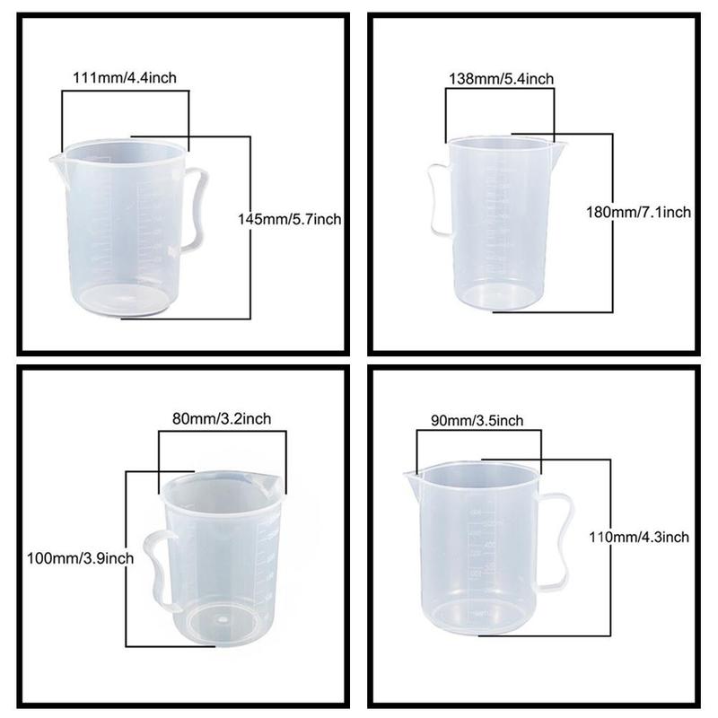 Lichtgewicht Draagbare Container Maatbeker Keuken Bakken Tools Laboratorium Gebruiksvoorwerpen Plastic Beker 250/500/1000/2000 Ml