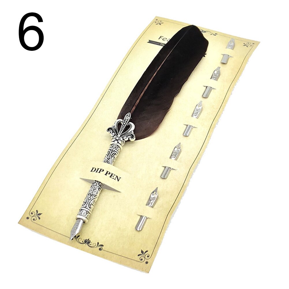 Vintage Plume Plume Stylo Plume Calligraphie Papeterie: Marron