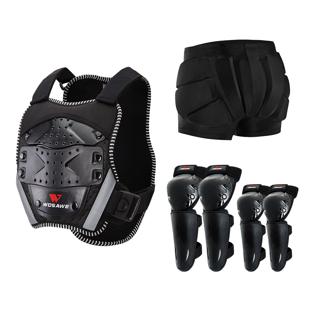 WOSAWE Kids Full Chest Body Armor Vest Spine Protective Gear Bicycle Skateboard Chest Armor Sport Bike Kid Protcetive Gear