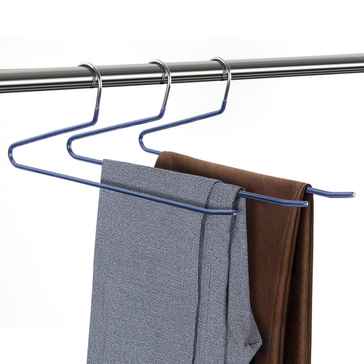 Cintre de pantalon en métal, 1 pièce, antidérapant, Type S, multi-couches, garde-robe, séchage humide et sec, gain de place, organisateur
