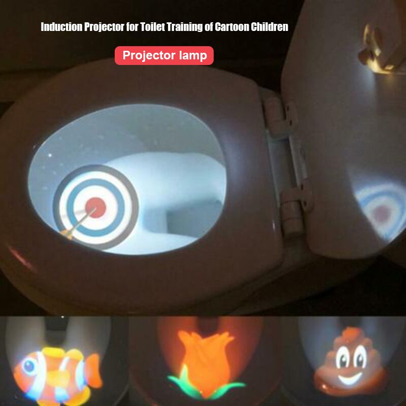 Toiletprojektor lys bevægelsesaktiveret sensor til 4 forskellige temaer børn toilet træning yh -17: Default Title