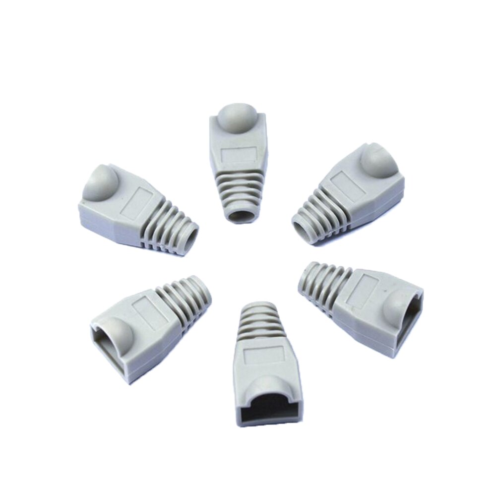 20pc RJ-45 Adapter Cap for 0.6mm Ethernet Network Cable Connector Plugs RJ45 Cat5 CAT6 Cover Cap Socket Boots Cap Head: light grey