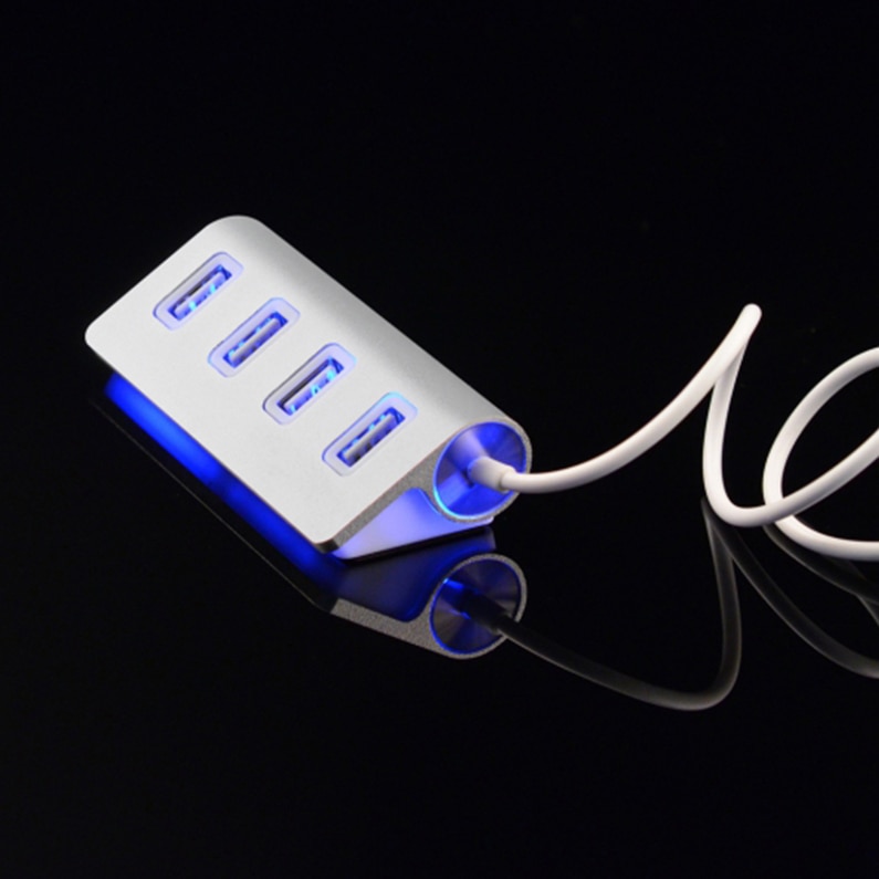 Multi Usb 2.0 Hub 4 Port Adapter Splitter Power Interface for Macbook PC