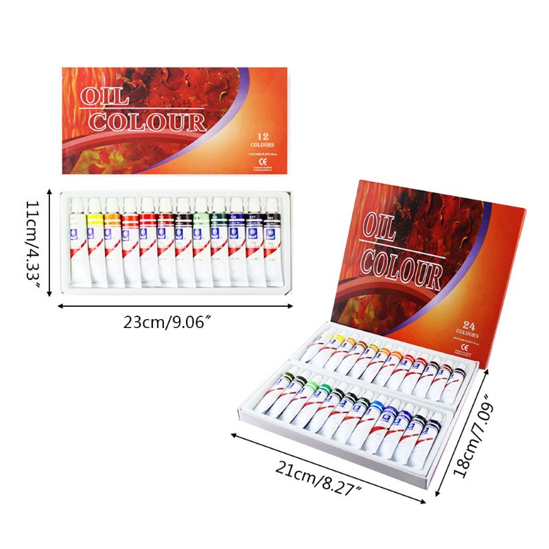 12Ml 12/24 Kleuren Professionele Olieverf Verf Tekening Pigment Buizen Set Kunstenaar Art Supplies Voor Beginner