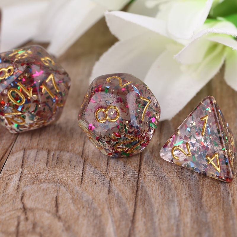 7 Stks/set Polyhedral Multi Zijden Nummers Dobbelstenen Rollenspel Bordspel Voor Bar Pub Party