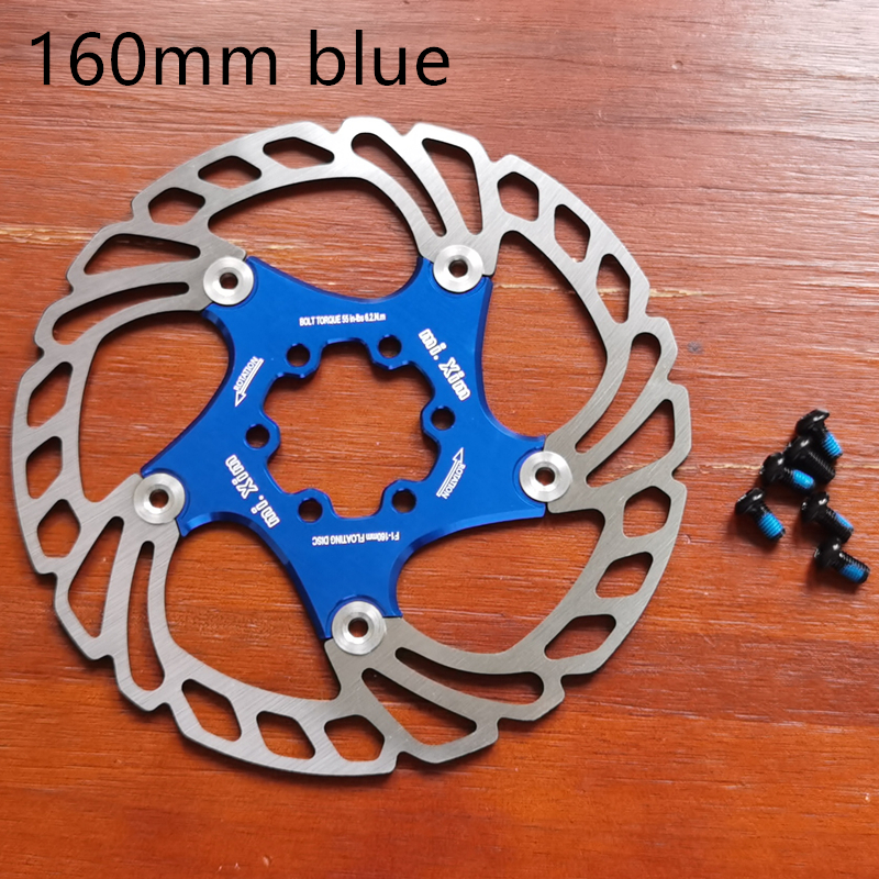neue MTB 140/160/180/203mm Fahrrad bremsscheibe Straße Schwimm Fahrrad Bremse Sechs Nagel Rabatt für Mountainbike Bremsscheiben: Blau 160mm