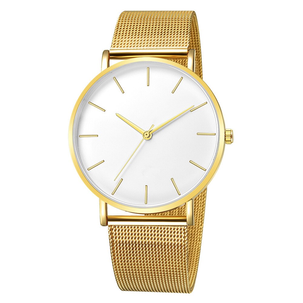 Herreur casual quartz ure simple metal time reloj quartz ur rustfrit stål mesh ur erkek kol saati masculino ur
