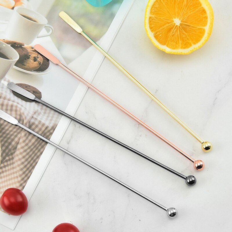 Swizzle Stick Stainless Steel Beverage Stirrer Long Handle Cocktail Stirrer For Bar Drink Swizzle Stick 8 Inch Coffee Stirrer US