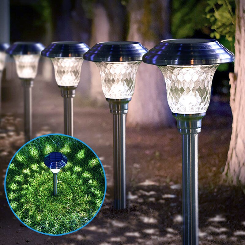 Led solar lys udendørs til haven dekoration batteri strøm gang lys lanterne vandtæt landskab gade gård sol lampe
