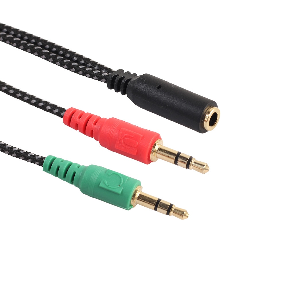 3,5mm Y Splitter 2 Jack Stecker auf 1 Weibliche Kopfhörer Mic Audio- Adapter Kabel Zwei männlichen Häfen 3,5mm Stereo kopfhörer Mit Mic: Default Title