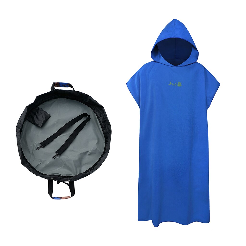 109x88cm Surf Beach Surf Poncho Water Absorbing Beach Bathrobe with 85cm Beach Suit Change Bags