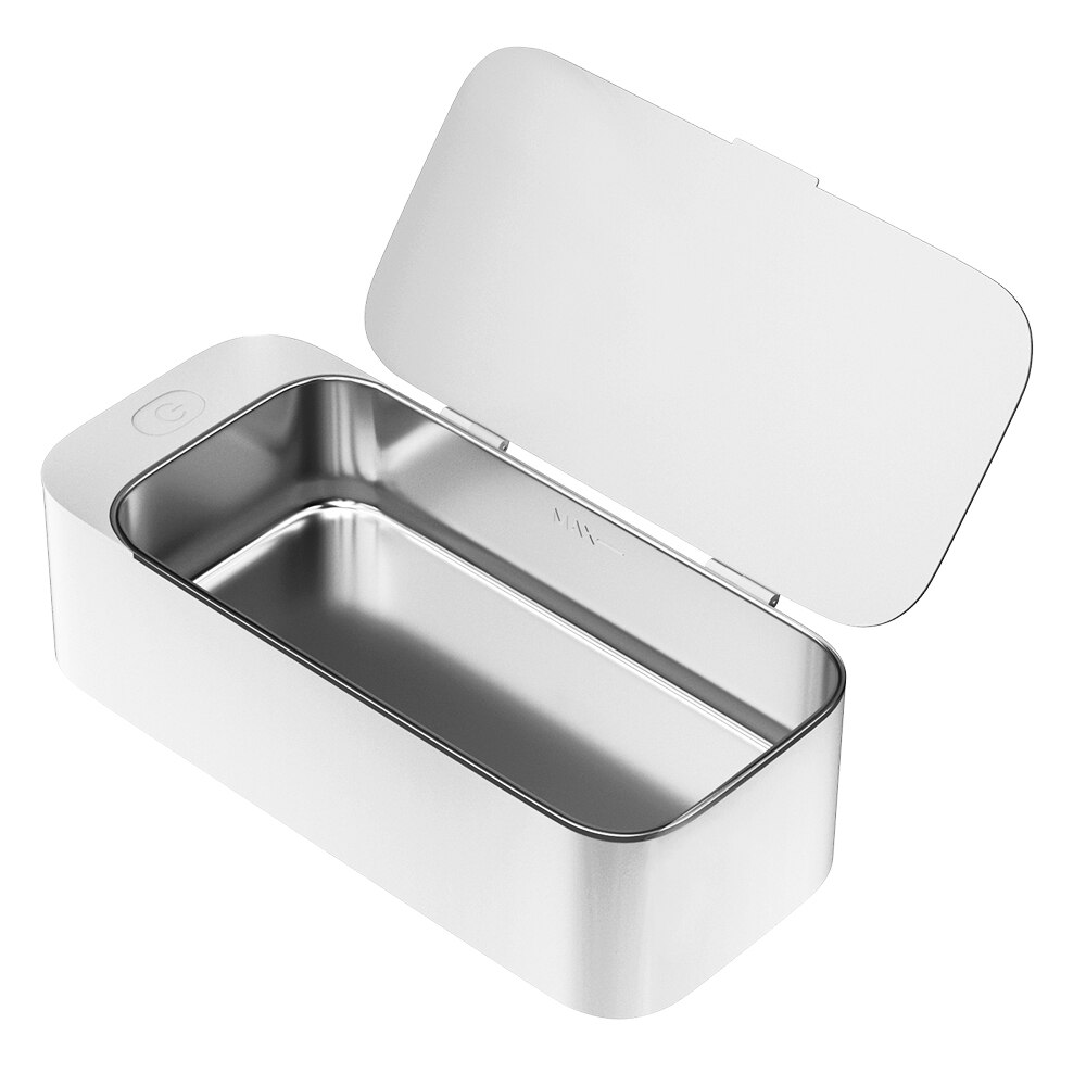 Limpiador ultrasónico para joyería, cepillo cosmético de vidrio, limpiador ultrasónico para el hogar: White / EU