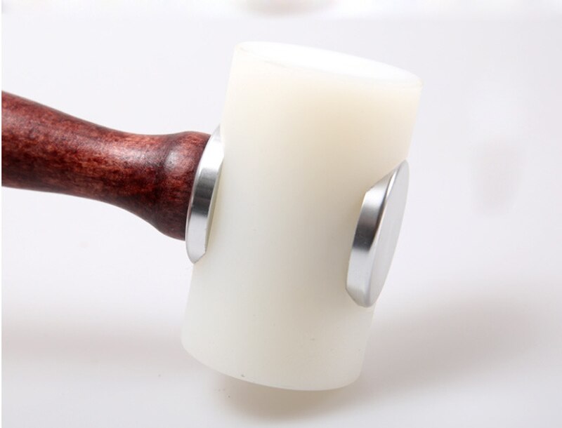 T-type Head Wooden Handle Leathercraft Carving Hammer Material Durable Nylon Hammer With Natural Wood Handle