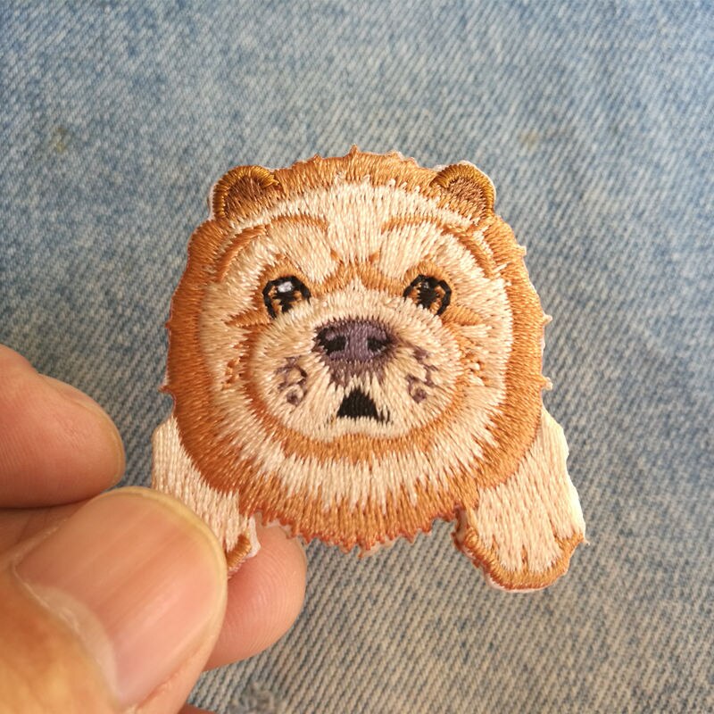 Insignia bordada para ordenador, parches decorativos para perro CHOWCHOW, 1 foto, 4,0x4,0 CM