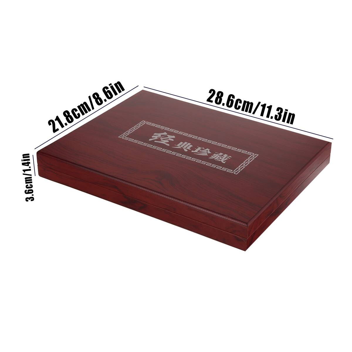 12pcs Zodiac Signs Commemorative Coin Storage Box Adjustable Antioxidative Wooden Commemorative Coin Collection Case Container