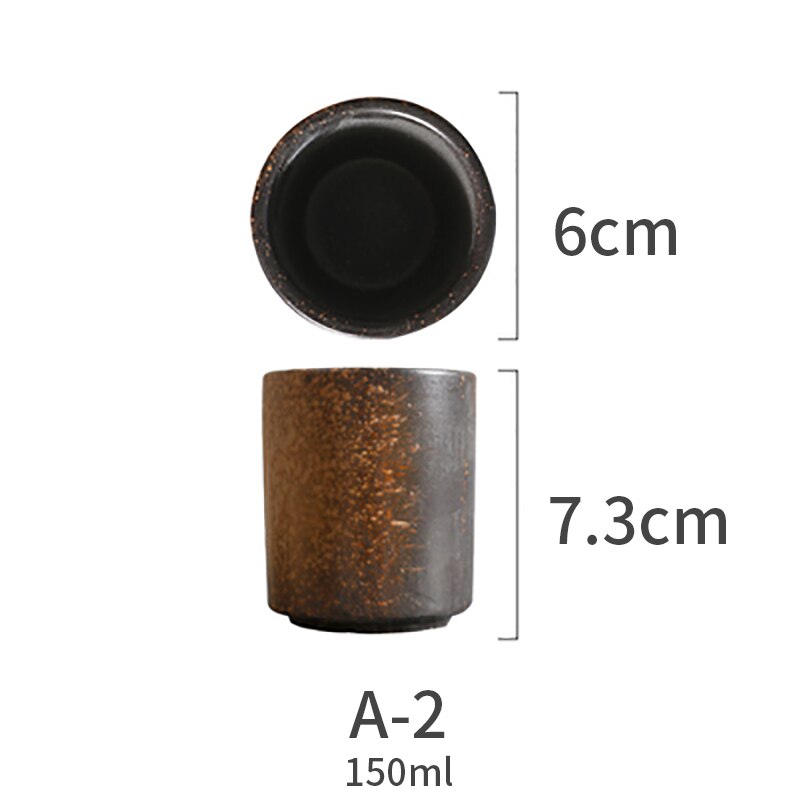 150ml 200ml japansk stil tekopp kaffe kopp vann kopp steintøy keramisk håndmalt kungfu tekopp matte drikkevarer: A -2-150ml
