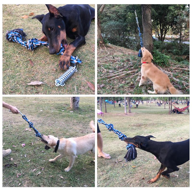 Haustier Polizei Hund Traning Werkzeuge Frühling Pol Hund Seil Spielzeug Hund Tauziehen Spielzeug Außen Haustier ÜSpund Seil Bungee springen Hund Seil Spielzeug