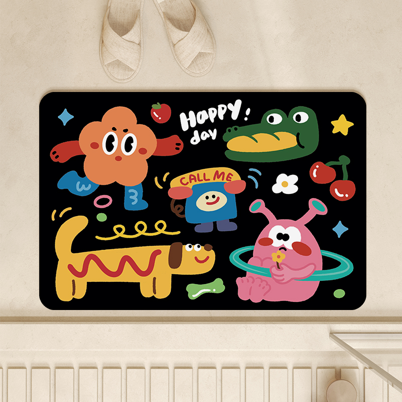 VIKAMA tapis de sol de salle de bain Diatomite absorbant l'eau antidérapant salle de bain porte pied tapis cuisine entrée petit tapis décor à la maison: 1000 millimètres x 1000 millimètres / Violet