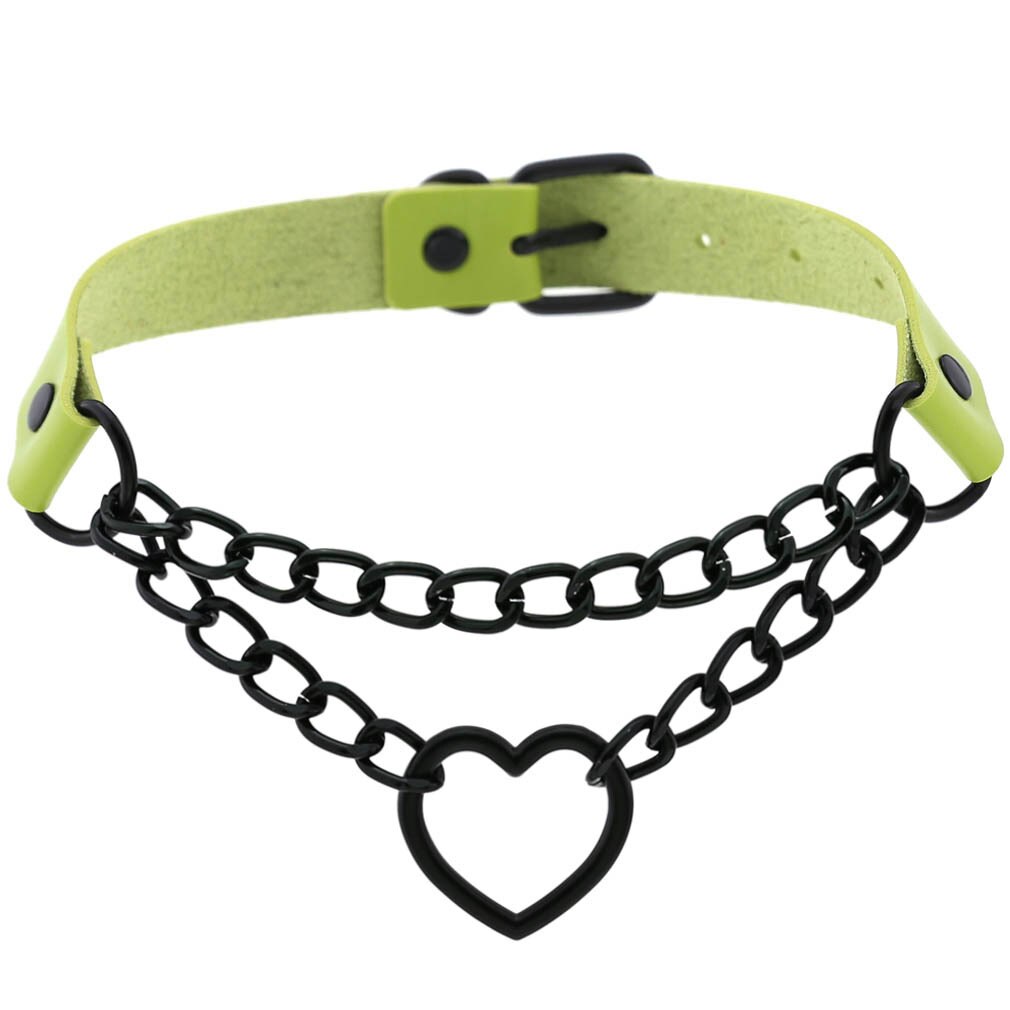 Halloween Cosplay Gothic Grün Halsband Kragen Halsketten Für Frauen Emo Punk Balck Spitze Geometrie Anhänger Halskette Y2K Schmuck