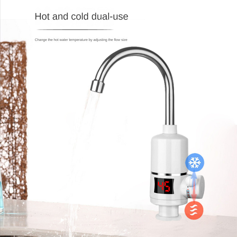 Grifo calentador de agua eléctrico para cocina, calentador instantáneo de agua y fría, sin depósito