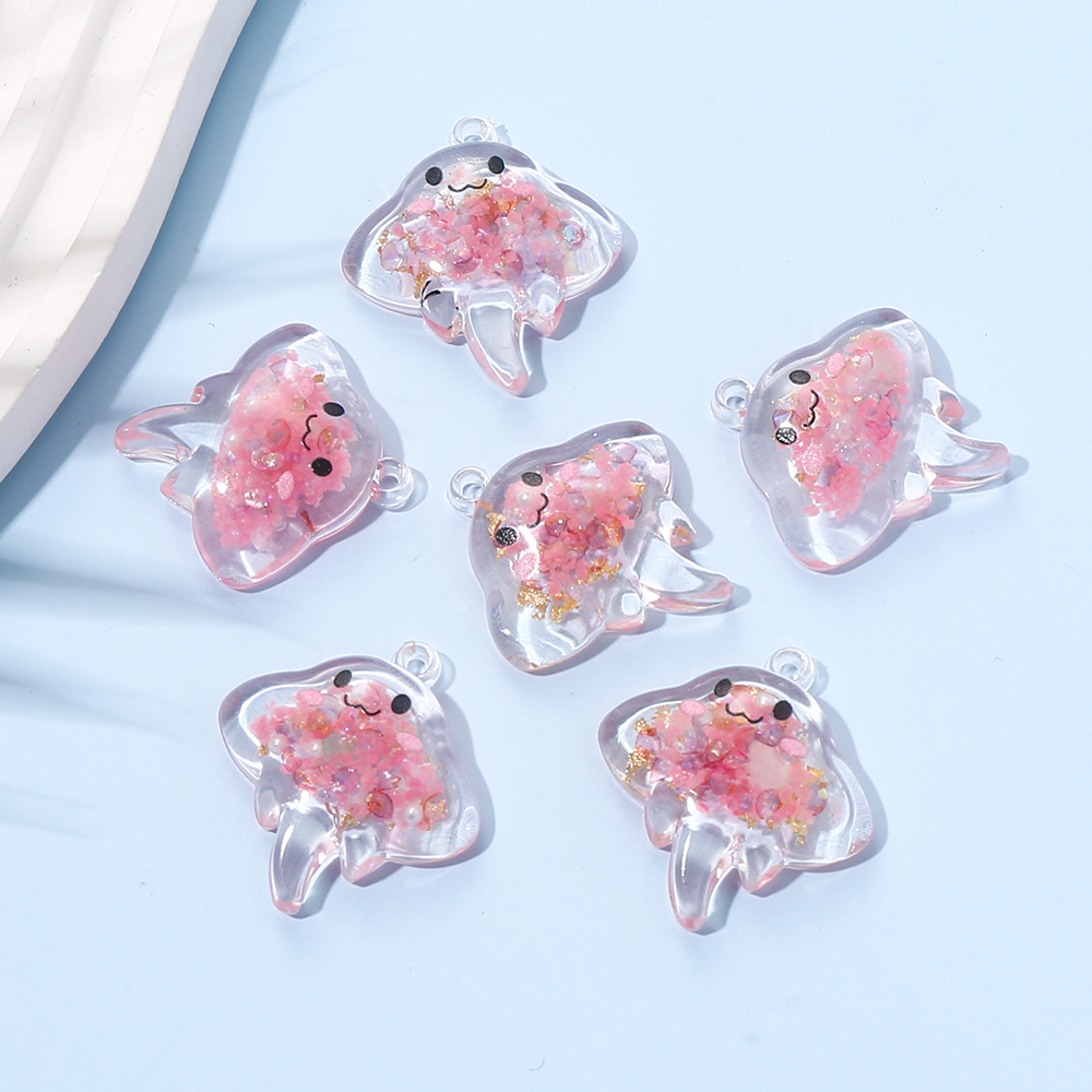 10Pcs 30mm Charm Luminous Resin Pendant Glow-in-the-Dark Colorful Transparent Jellyfish Pendant For DIY Necklace Jewelry Making: VIOLET