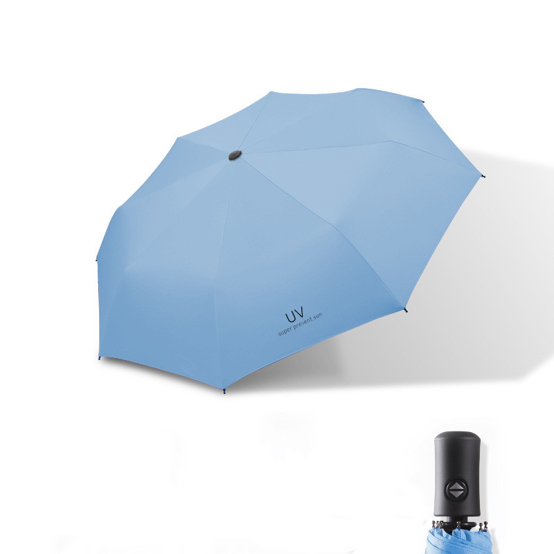 Xiaomi-paraguas automático para mujeres y hombres, sombrilla impermeable de color sólido, plegable, protección UV,: Azul cielo