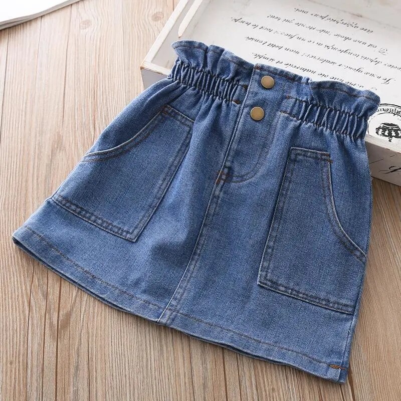 Sommer Mädchen Baby Röcke kinder Frühjahr Koreanische Röcke Teen Mädchen Tunika Denim Röcke Kinder Shorts 2-13Y