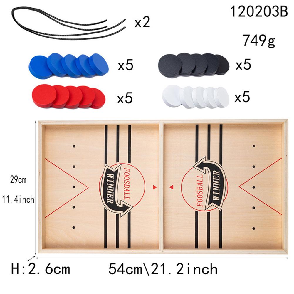 Puck Game Fast Sling Wooden Durable Air Hockey Board Game Toy Parent-child Interactive Game Chess Prop Foosball Table Board Game: L