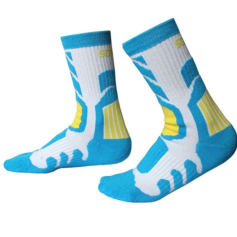 Calze da sci termiche da uomo invernali da donna calze calde in cotone addensato snowboard ciclismo ragazzi ragazza sci escursionismo calze sportive all'aperto: blue / EU 35-38
