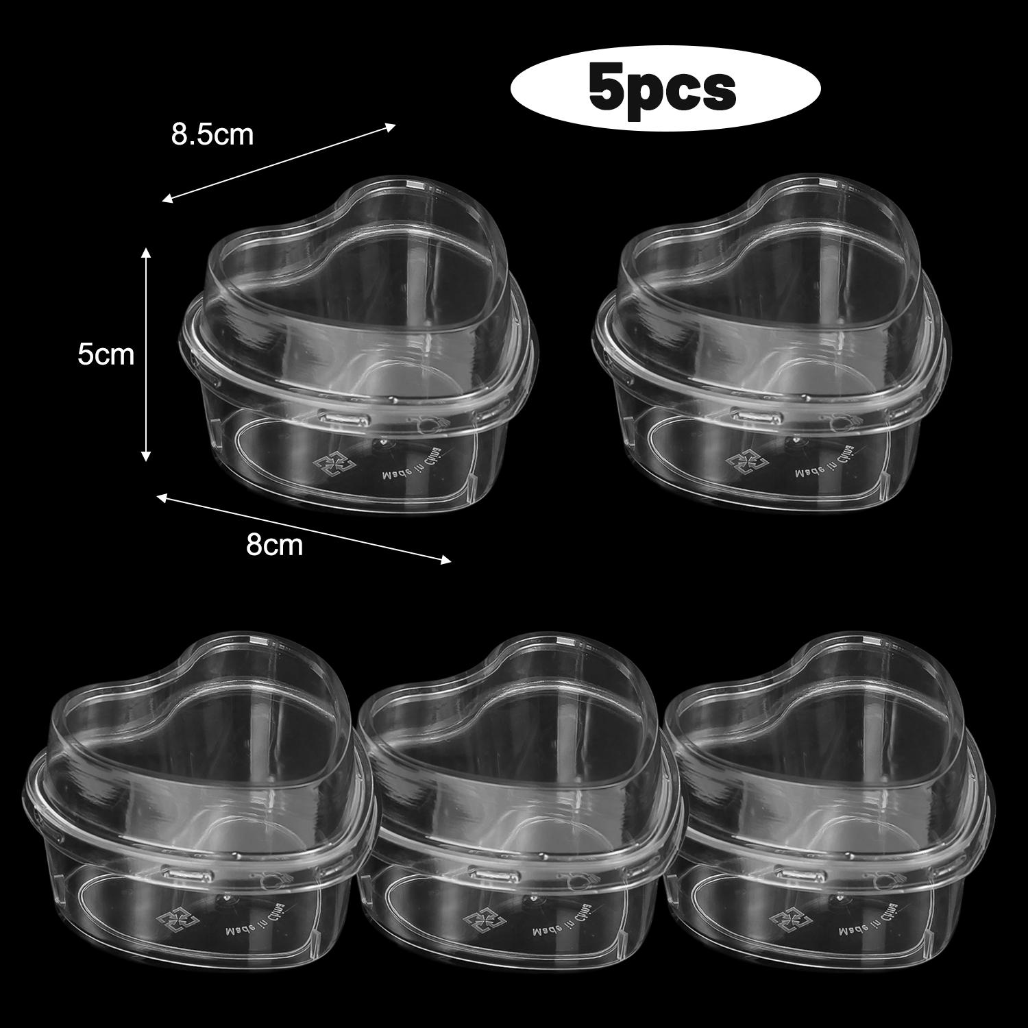 5/20x Wegwerp Plastic Bekers Met Deksels Hartvormige Doorzichtige Dessertbeker Puddingcontainer Voor Ijstaart Fruit Yoghurtkommen: WIT / Bloem