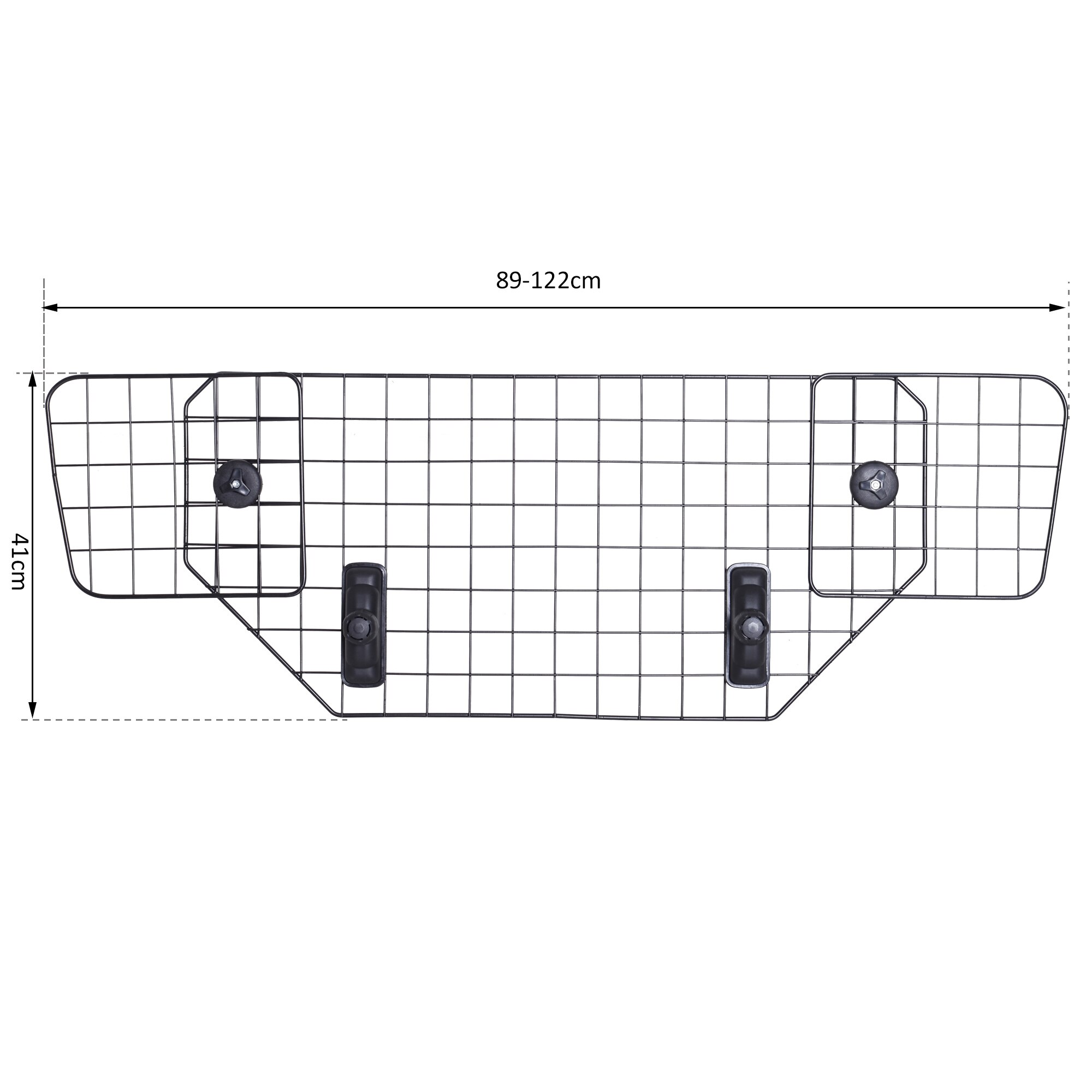 PawHut Rejilla Separador Perro Coche Extensible Universal Reja de Seguridad Barrera para Perro para Cabeza 89-122x41cm Acero