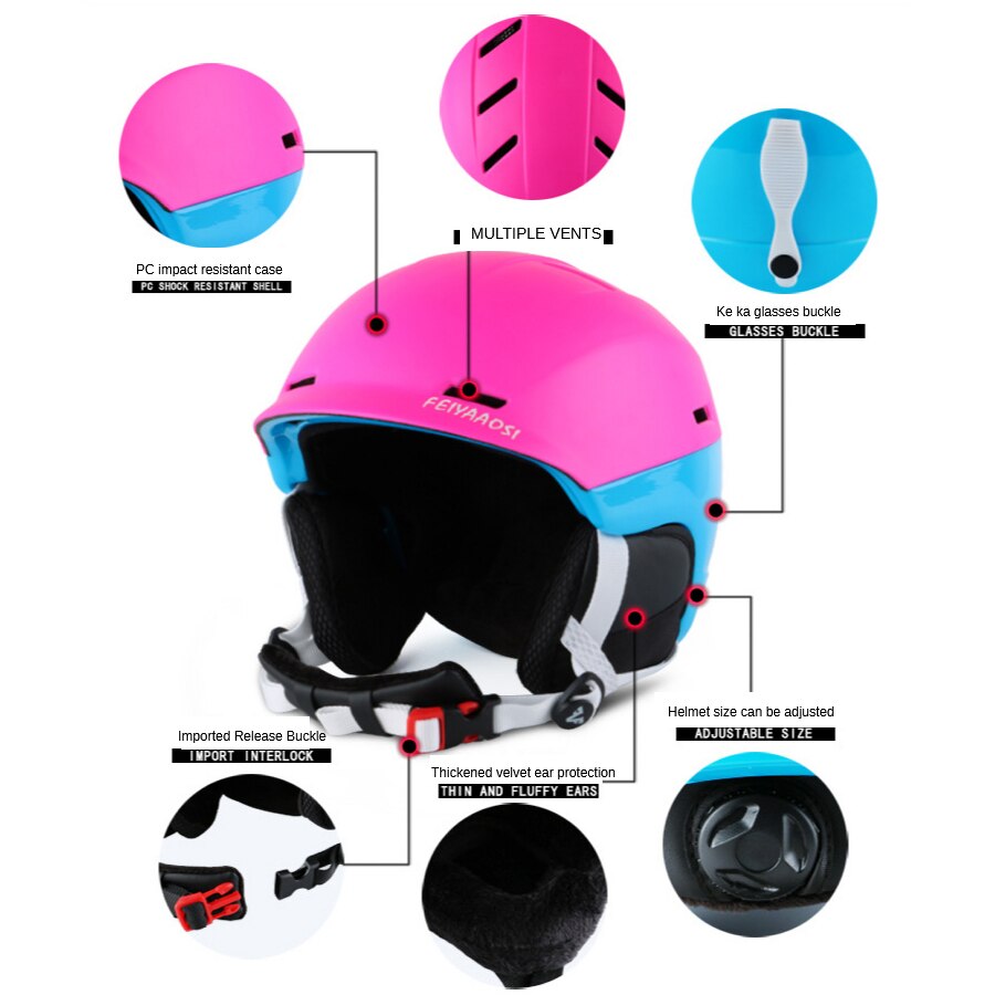 casque de Ski coupe-vent résistant au froid ultra-léger PC + EPS hommes femmes casque de Ski Sports de plein air Snowboard Skateboard casque adulte