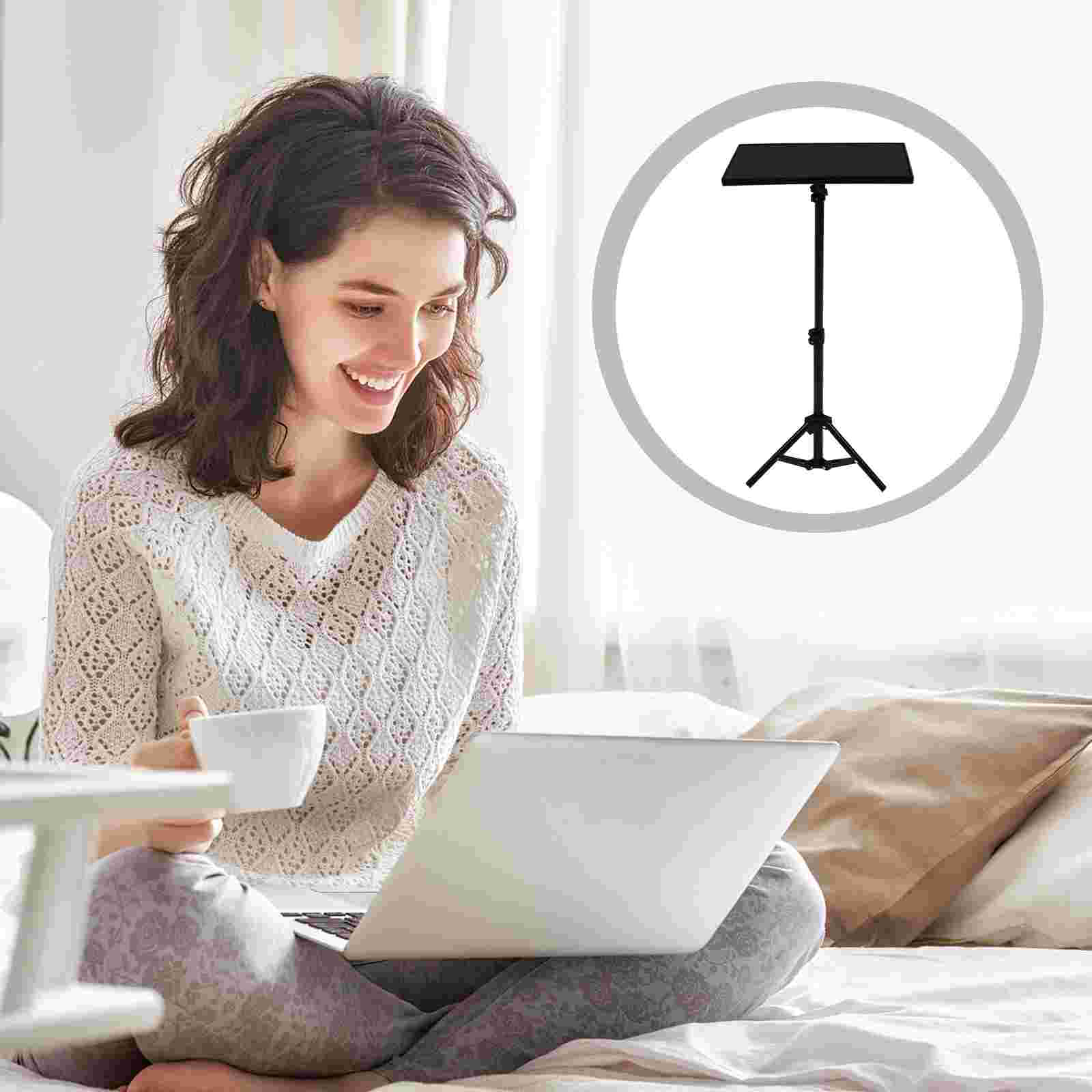 Projector Table 1.2m Adjustable Projector Tripod Book Stand Foldable Bracket: 120X345X24CM