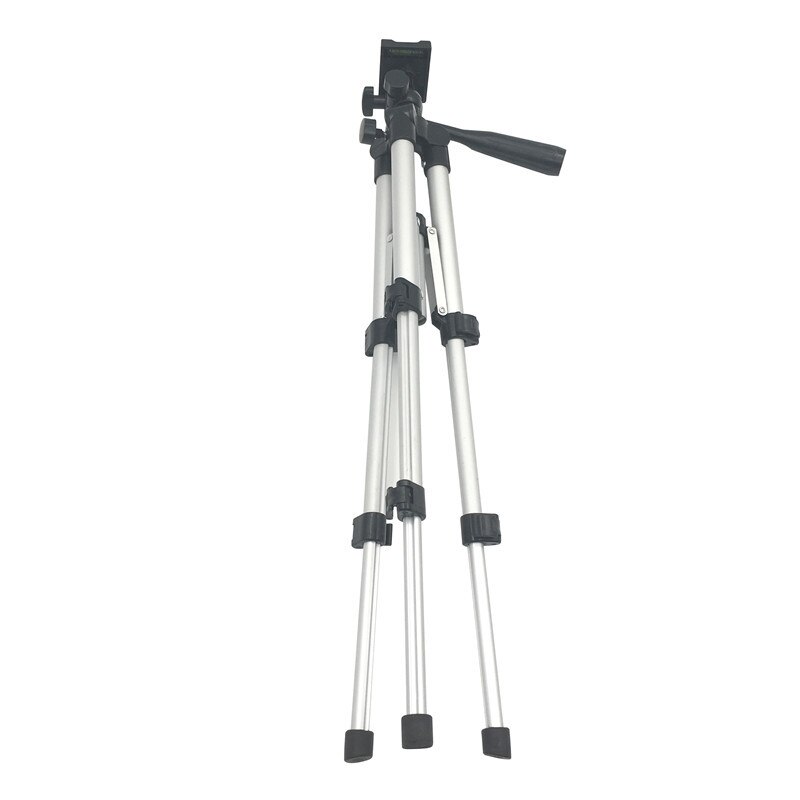 Foldable Camera Tripod Holder Stand 1/4" Screw 360 Degree Fluid Head Tripod Stabilizer Aluminum with Phone Holder