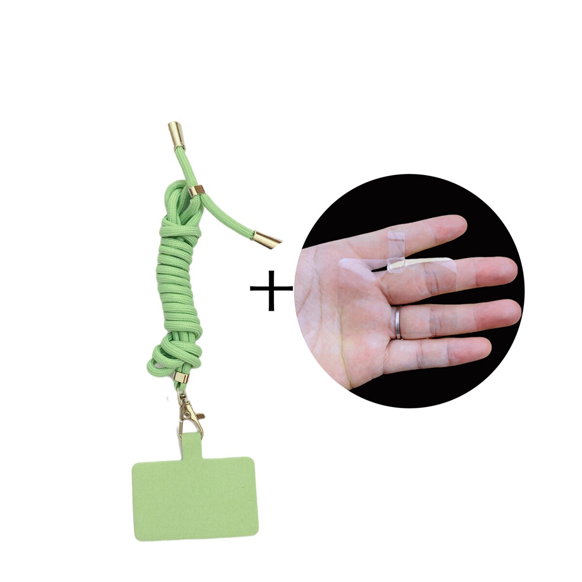 Odpinany regulowany smycz na telefon do telefonu komórkowego kobiety uniwersalny Patch Crossbody na szyję zatrzaskowy sznur do zawieszania: LightGreen