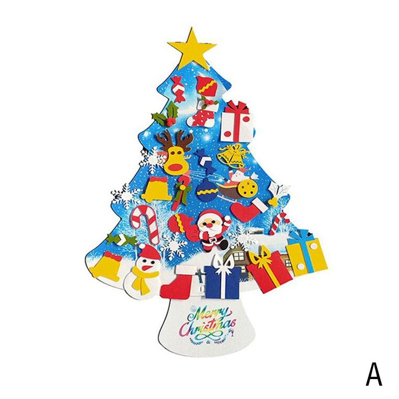 Kids DIY Felt Christmas Tree Christmas Decoration For Home Navidad Year Christmas Ornaments Santa Claus Xmas Tree: A