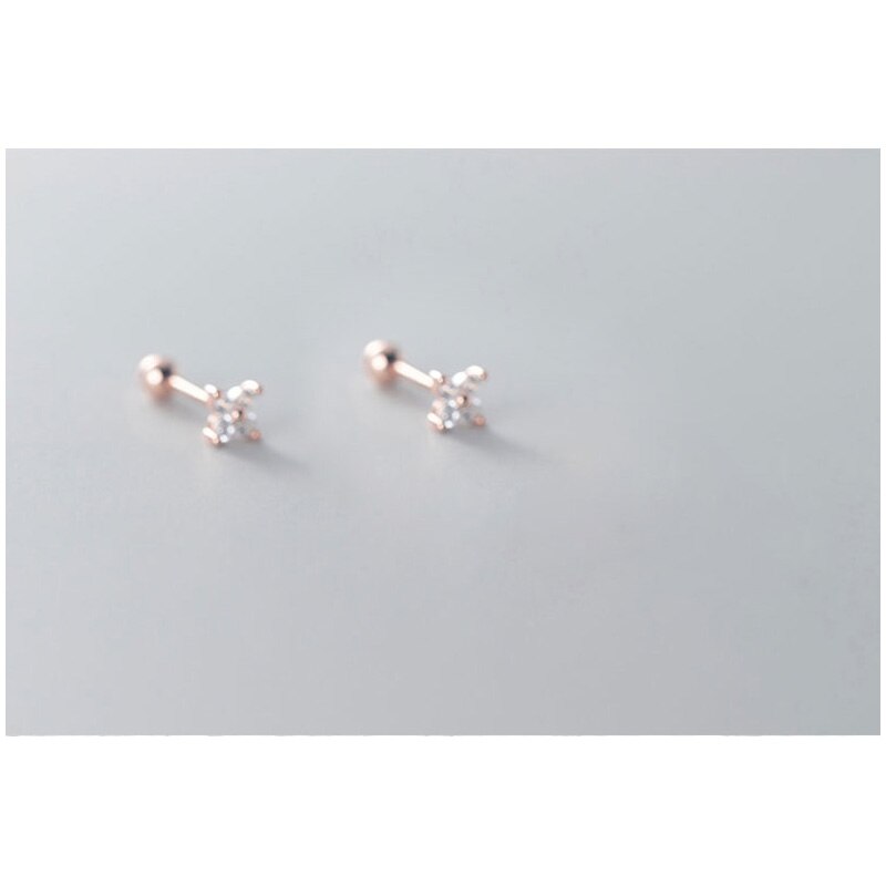 La Monada – boucles d'oreilles à clous pour femmes, bijoux à fleurs, coréen, minimaliste, en argent 925, 925: RoseGold
