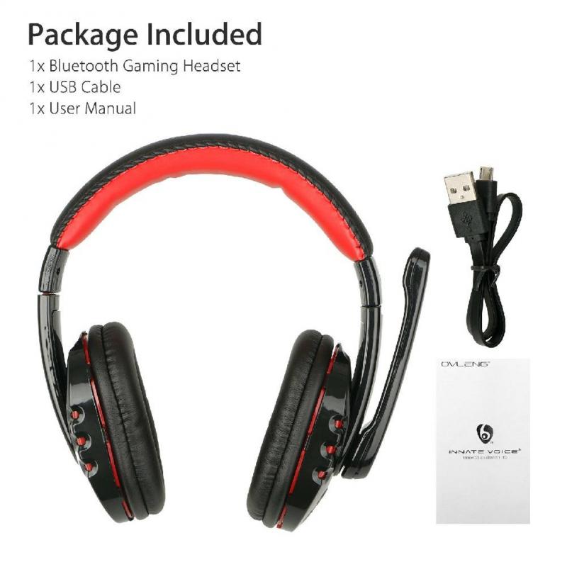 Bezprzewodowe słuchawki z mikrofonem do gier komputer stancjonarny zestaw słuchawkowy do laptopa Bluetooth Gamer słuchawki z regulowanym pałąkiem na głowę: Default Title