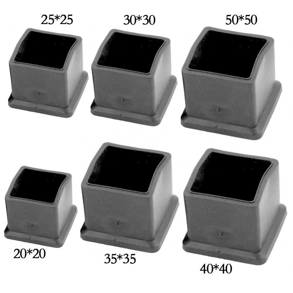 1 Pcs Vierkante Stoel Been Caps Zwart Anti-Slip Stoel Been Meubels Stoel Vloer Tafel Kruk Covers Voeten Cube protectors Been E9L7
