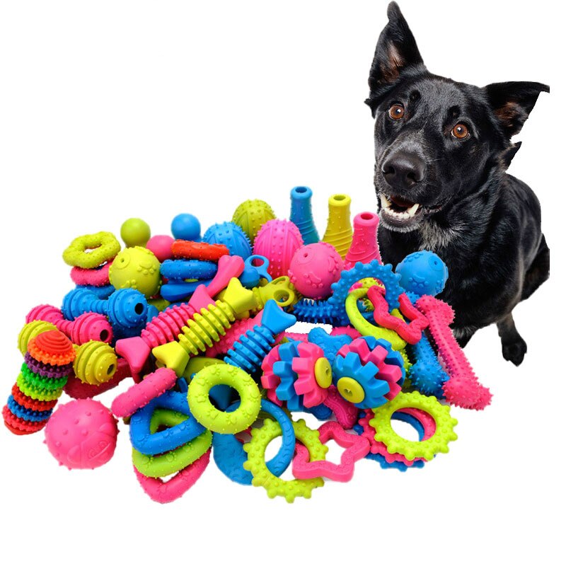 Durable Rubber Dog Toys Bite Resistant Dog Chew Toy Chihuahua Teddy Bulldog Puppy Pet Toys For Small Dogs Cleaning Teeth Toy